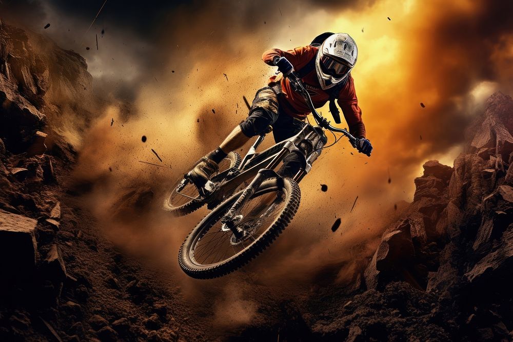 Advanture sport sports motorcycle cycling. AI generated Image by rawpixel.