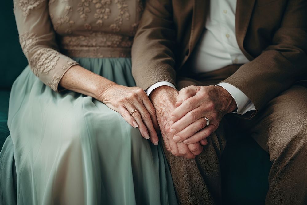 African american senior couples holding hands love togetherness midsection. AI generated Image by rawpixel.