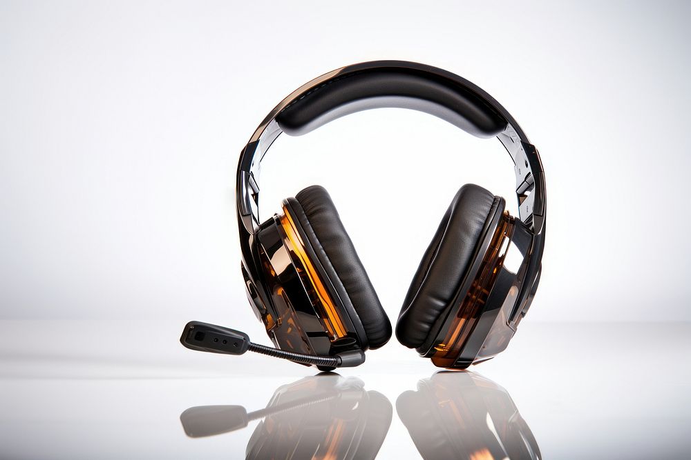 Gamer headphones headset white background electronics. AI generated Image by rawpixel.