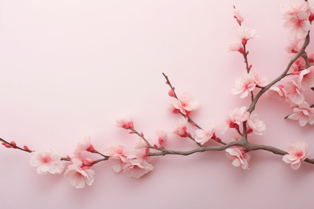 Cherry blossom flower branch plant. AI generated Image by rawpixel.