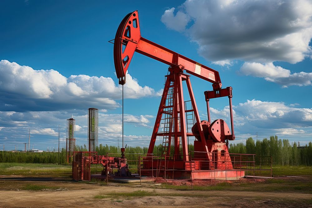 Oil pump industry outdoors day. AI generated Image by rawpixel.