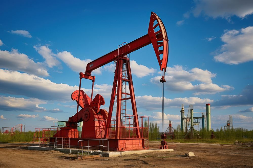 Oil pump industry outdoors day. AI generated Image by rawpixel.