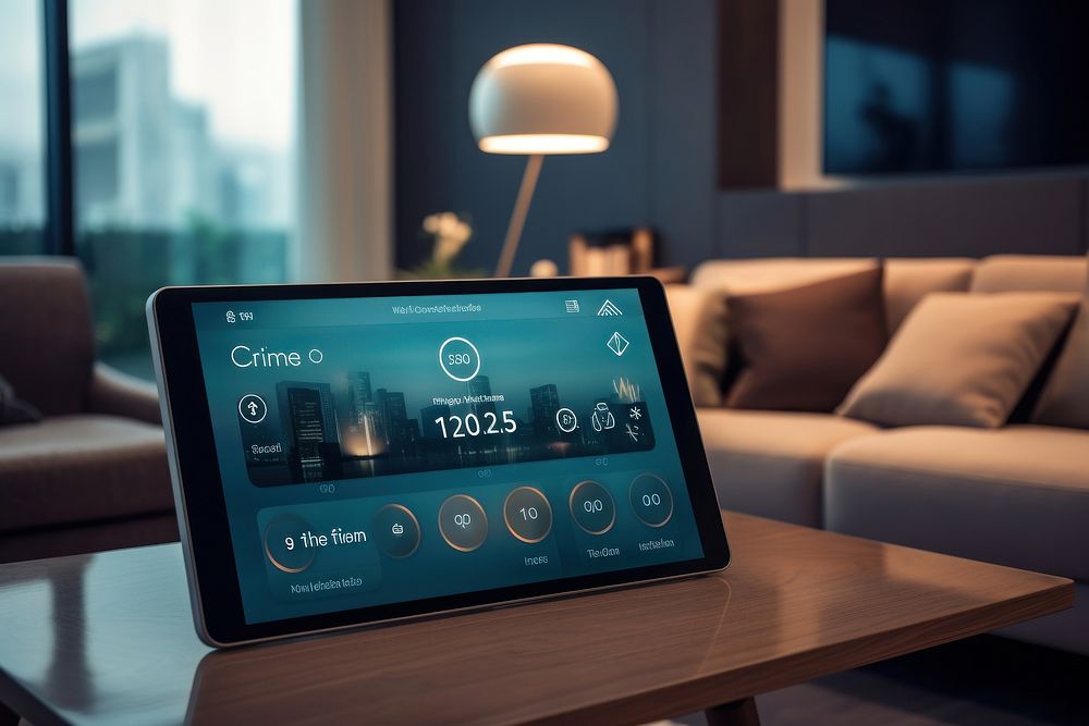 Smart home screen electronics furniture. AI generated Image by rawpixel.