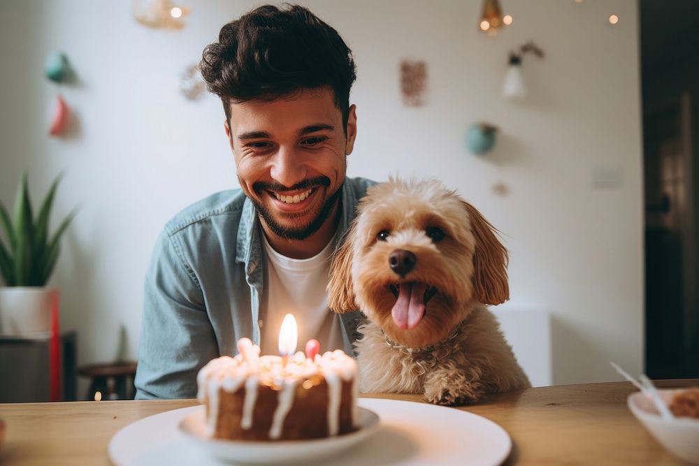 Celebrating birthday cake dog dessert. AI generated Image by rawpixel.