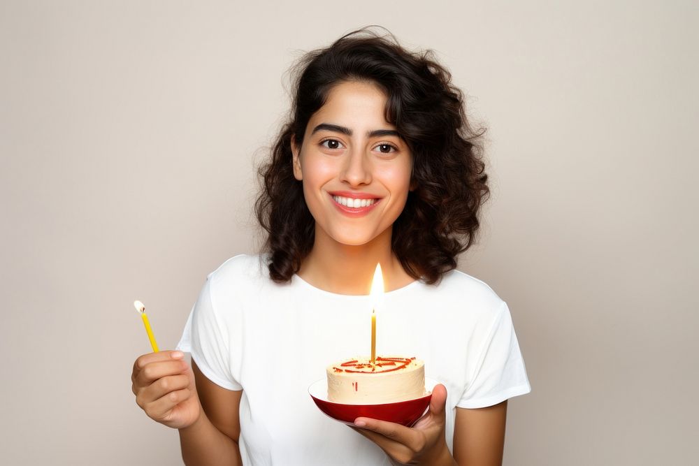 Hispanic woman party birthday dessert. AI generated Image by rawpixel.