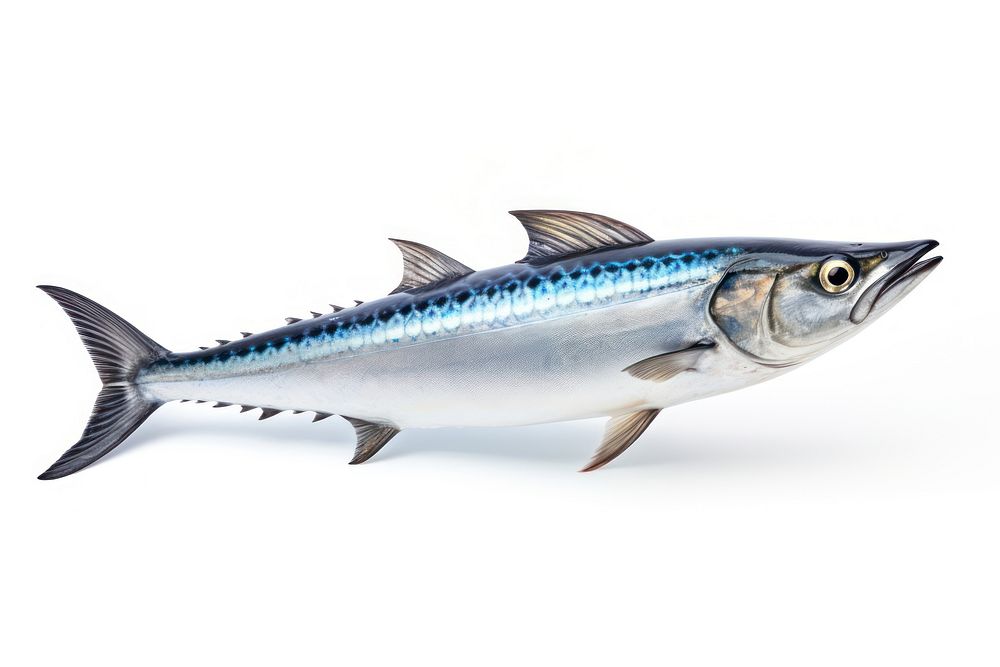 Atlantic mackerel fish animal white background wildlife. AI generated Image by rawpixel.