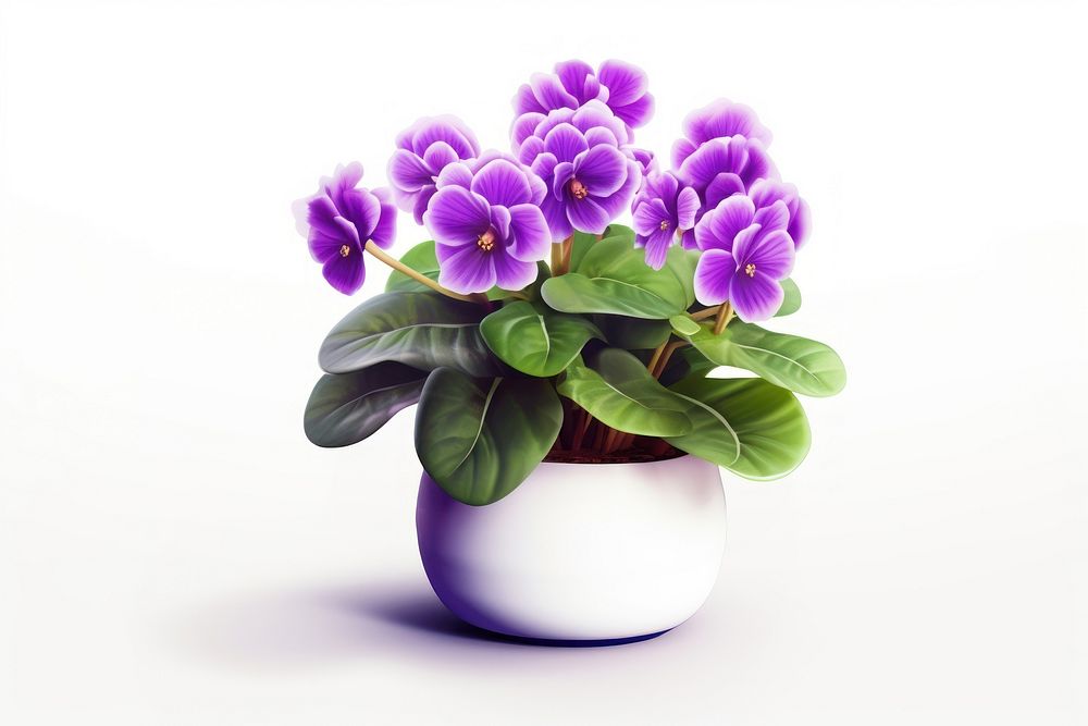 African violet flower purple plant. AI generated Image by rawpixel.