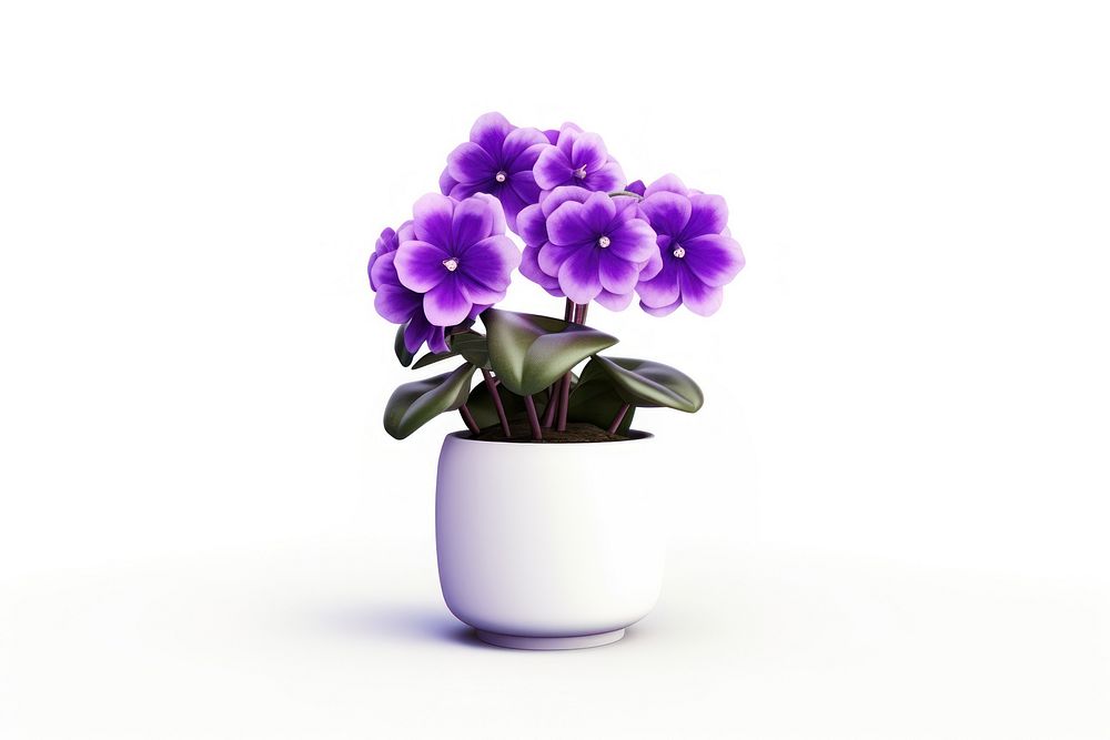 African violet flower purple plant. AI generated Image by rawpixel.
