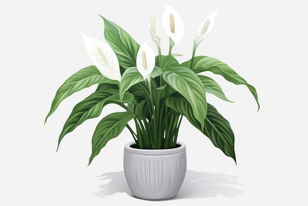Peace lily flower plant leaf. AI generated Image by rawpixel.