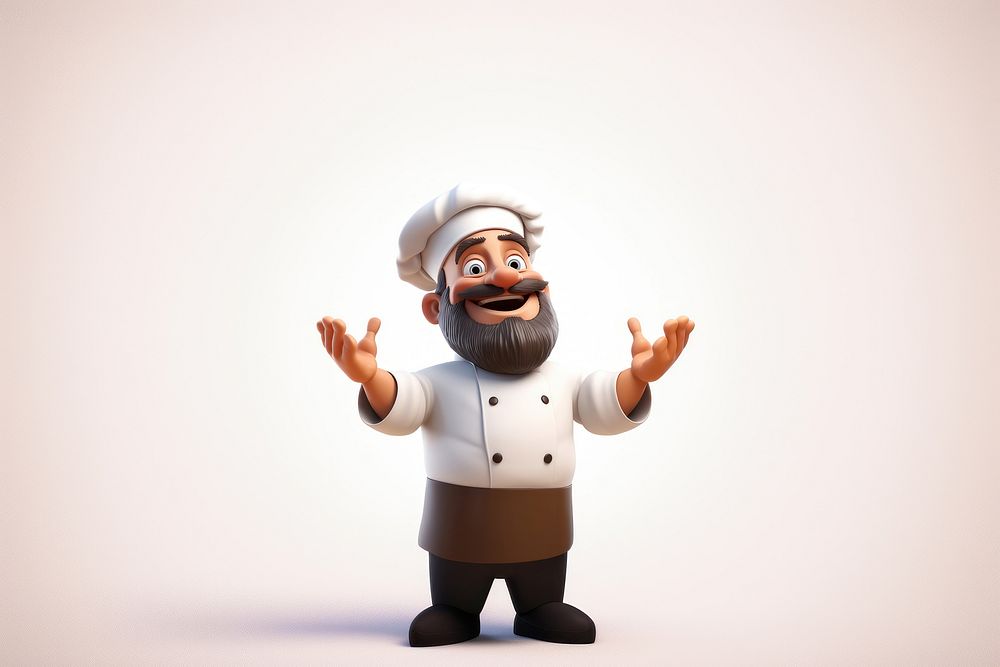 Chef gesturing happiness moustache. AI generated Image by rawpixel.