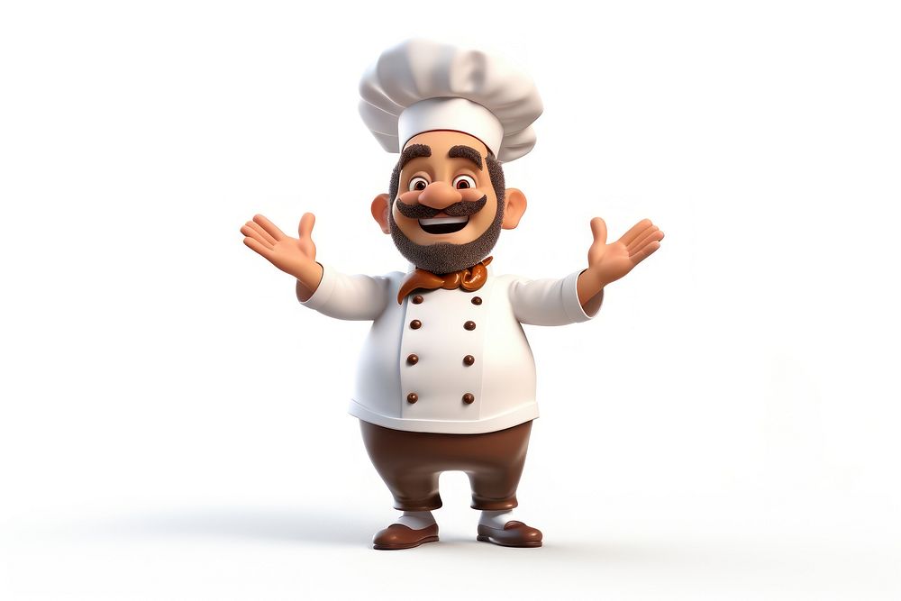 Chef white background celebration gesturing. AI generated Image by rawpixel.