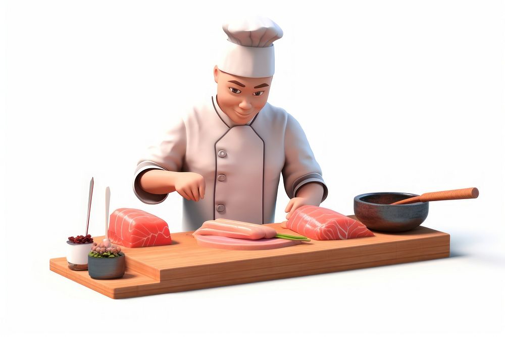 Chef making sashimi food freshness chopping. AI generated Image by rawpixel.