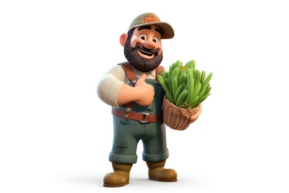 Farmer do farming plant toy white background. AI generated Image by rawpixel.