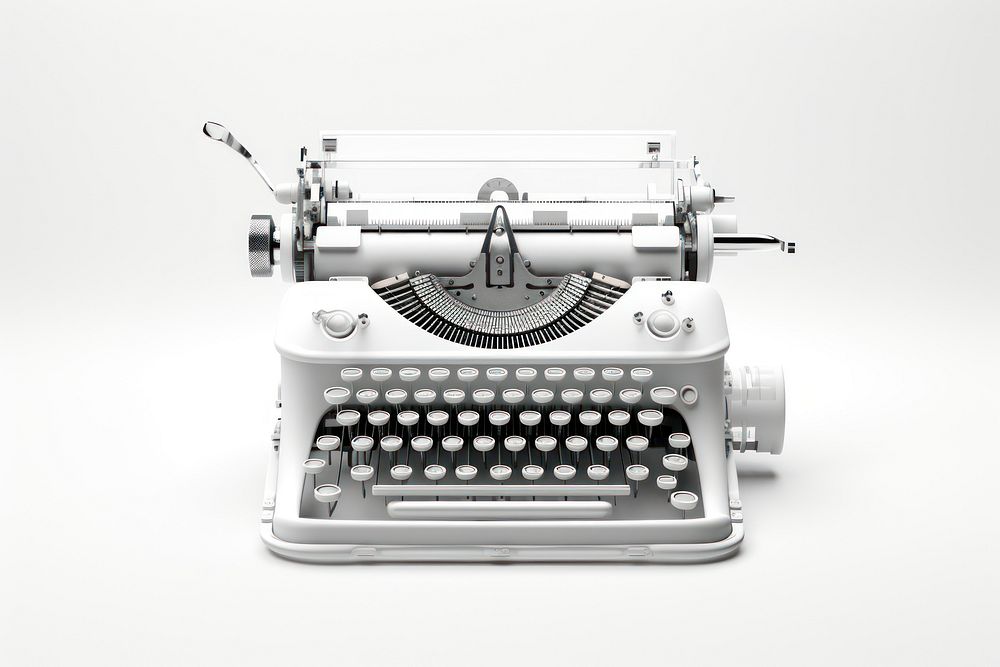 Typewriter white white background transportation. AI generated Image by rawpixel.