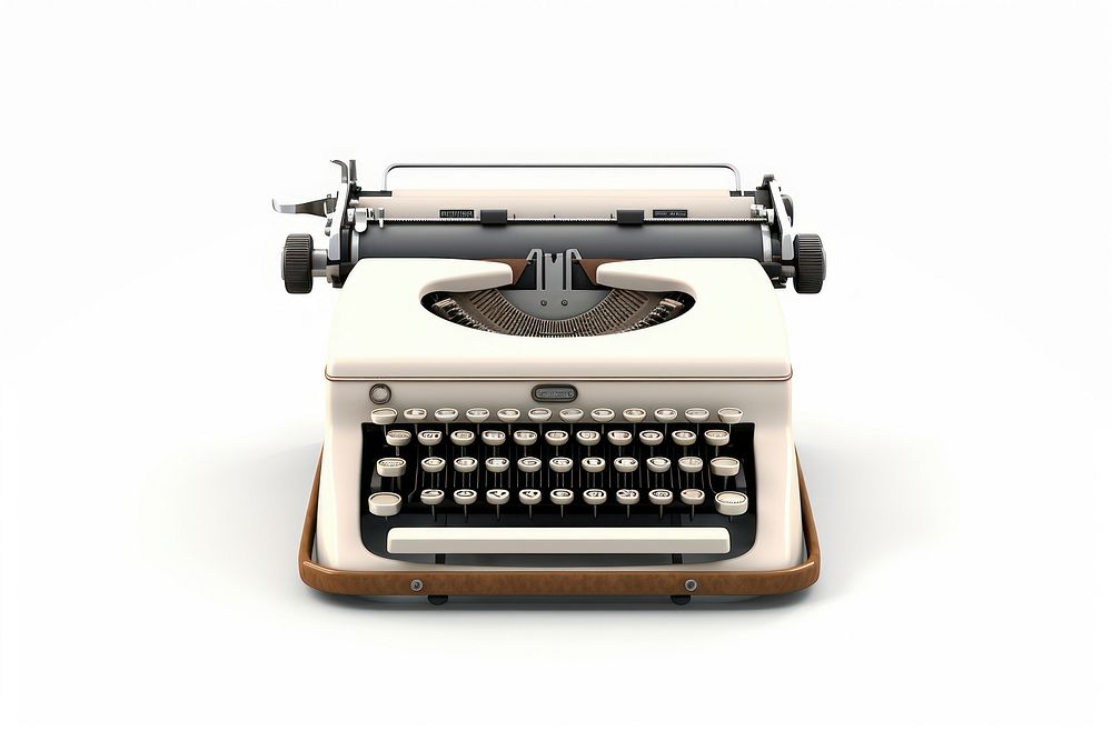 Typewriter white background electronics technology. AI generated Image by rawpixel.