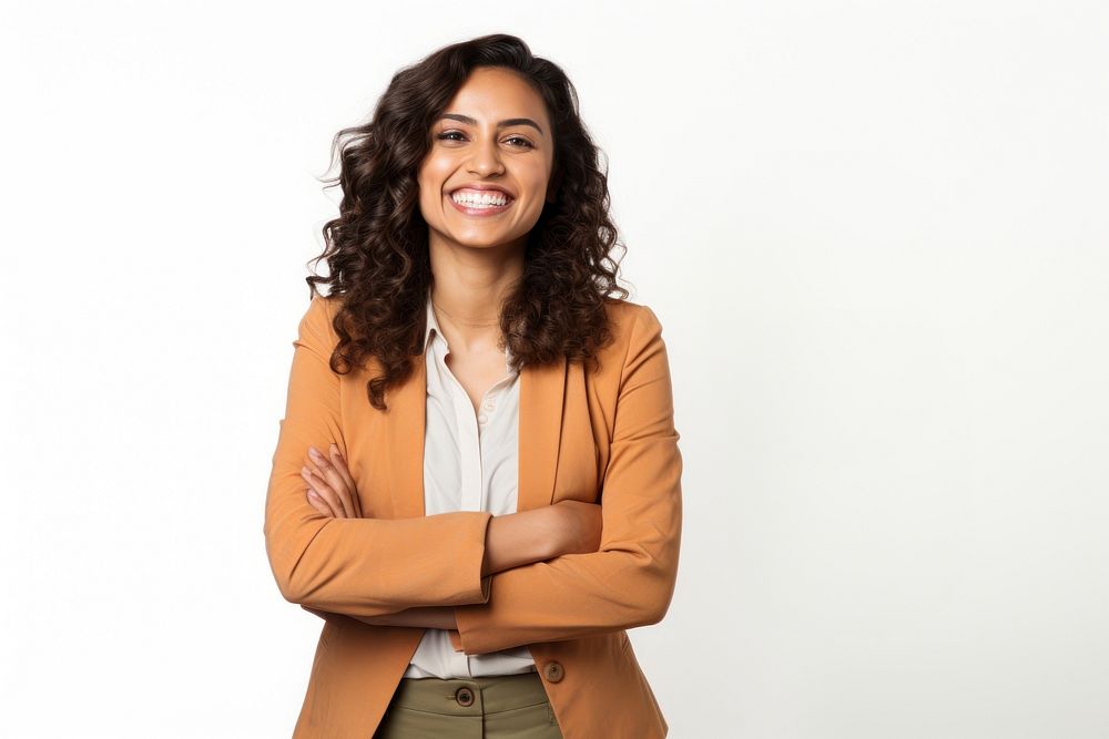 Business woman laughing standing adult. AI generated Image by rawpixel.