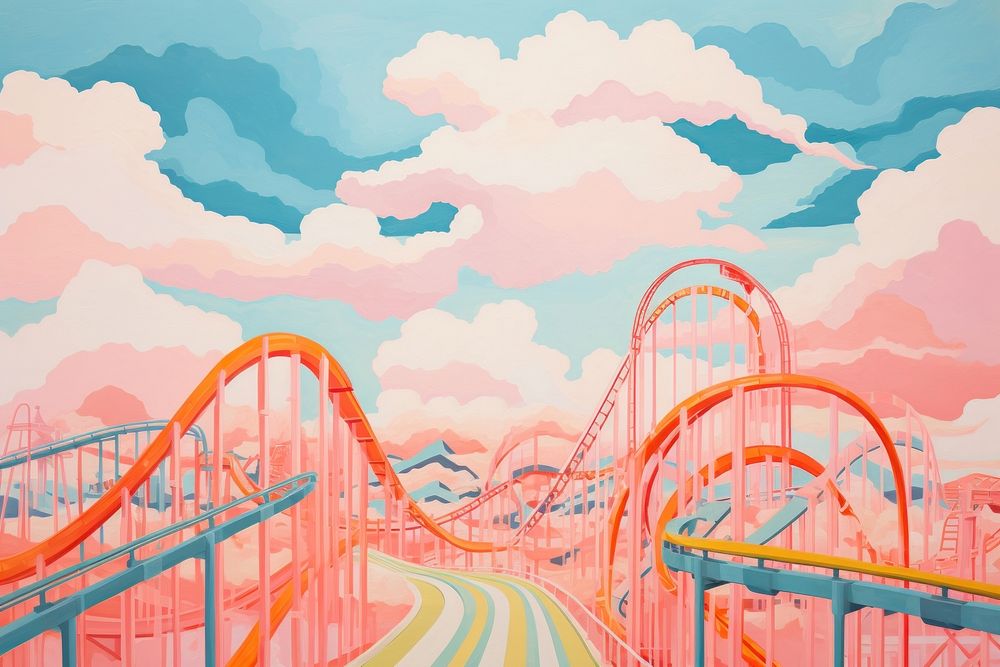Amusement Park backgrounds park fun. AI generated Image by rawpixel.
