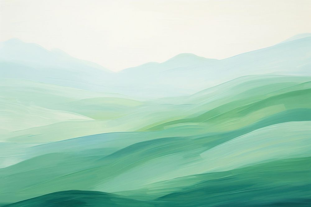 Green mountain landscape backgrounds painting nature. AI generated Image by rawpixel.