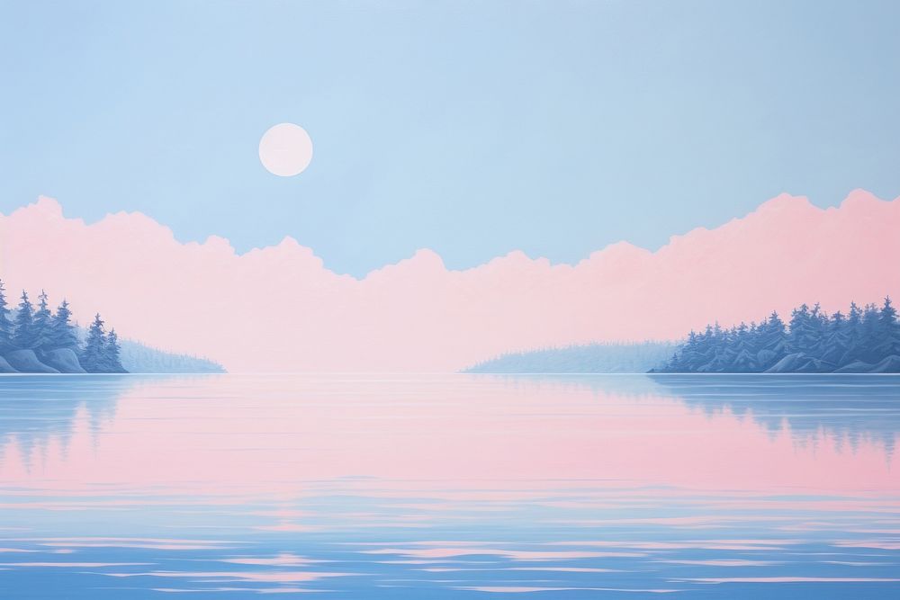 Lake landscape outdoors horizon. AI generated Image by rawpixel.