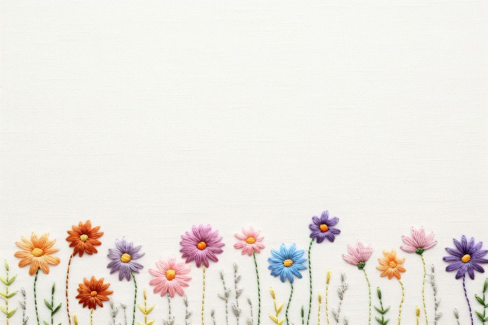 Little colorful daisy pattern backgrounds embroidery. AI generated Image by rawpixel.