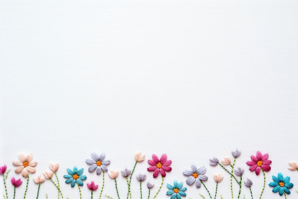 Little colorful daisy pattern backgrounds embroidery. AI generated Image by rawpixel.
