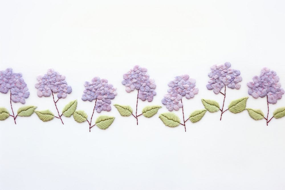 Little Hydrangeas embroidery blossom pattern. AI generated Image by rawpixel.