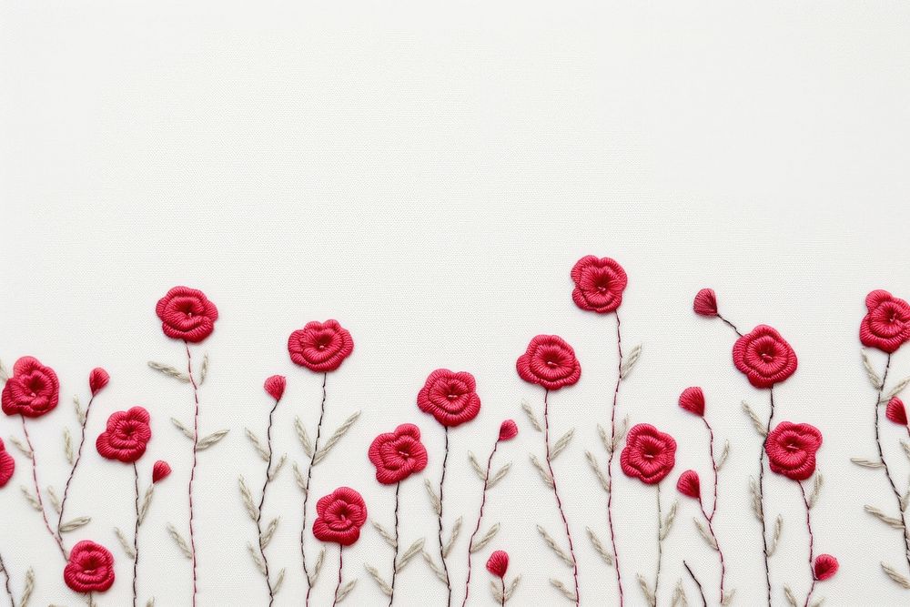 Little red roses garden pattern backgrounds embroidery. AI generated Image by rawpixel.