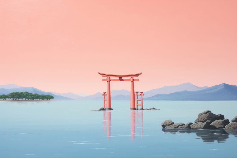 Torii gate outdoors nature architecture. AI generated Image by rawpixel.