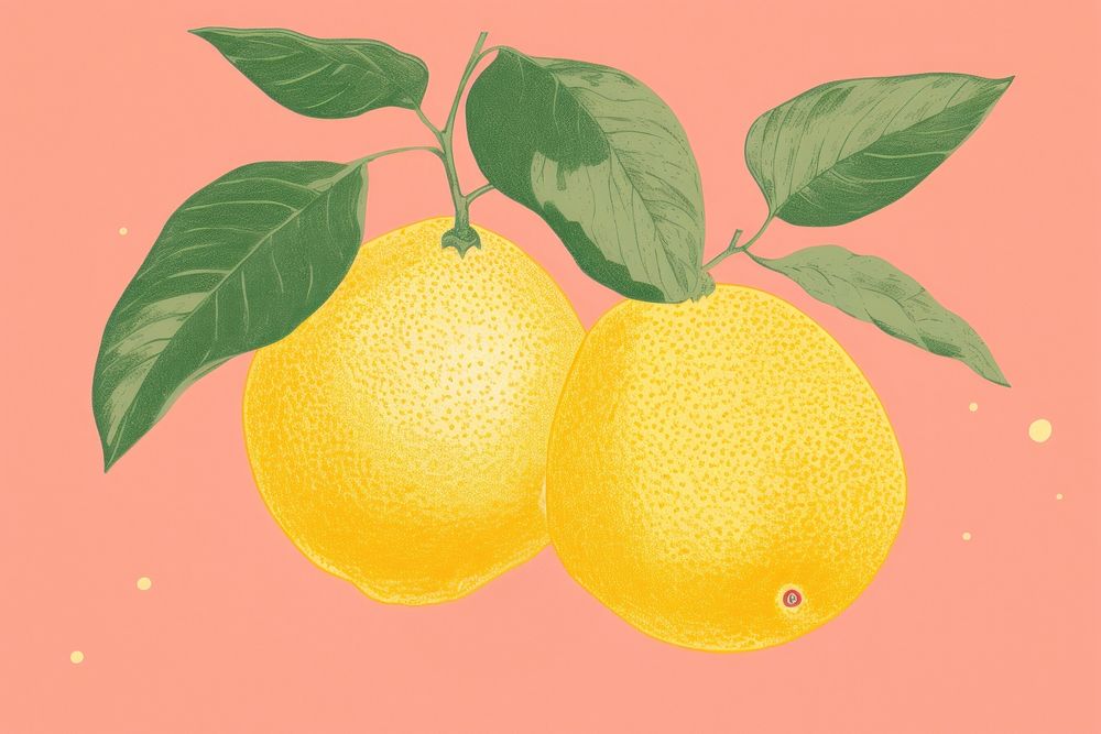 Risograph print dust texture of lemon tree fruit plant pear. AI generated Image by rawpixel.