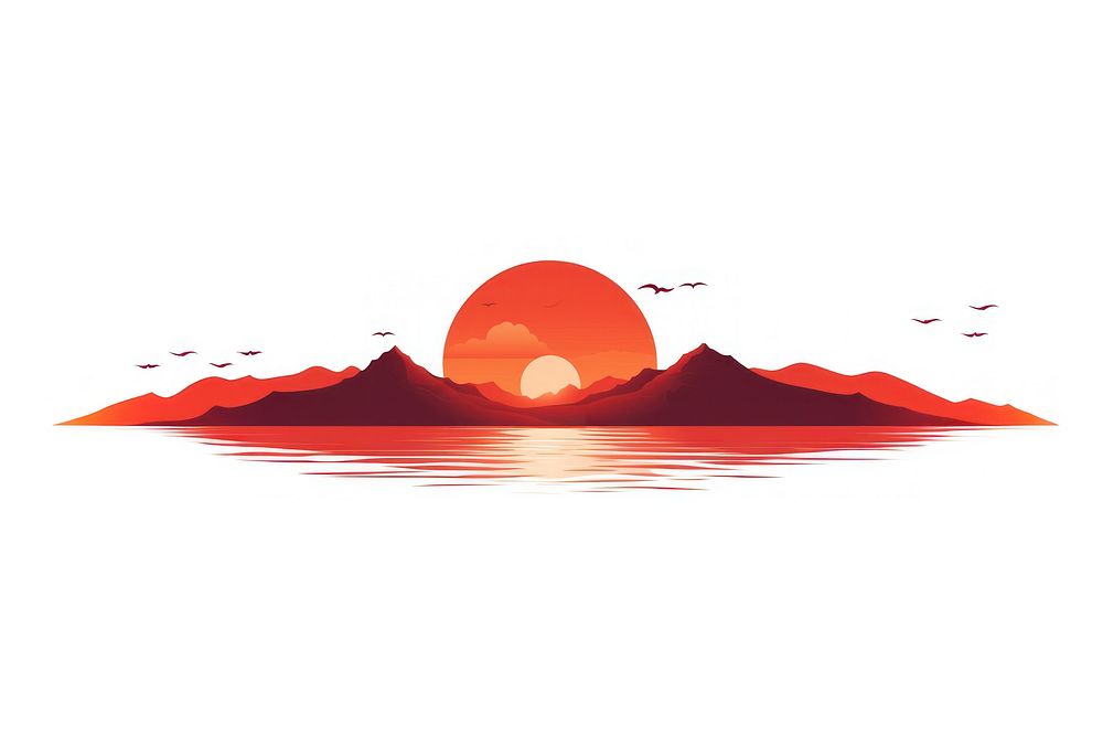 Sunset mountain outdoors nature. AI generated Image by rawpixel.