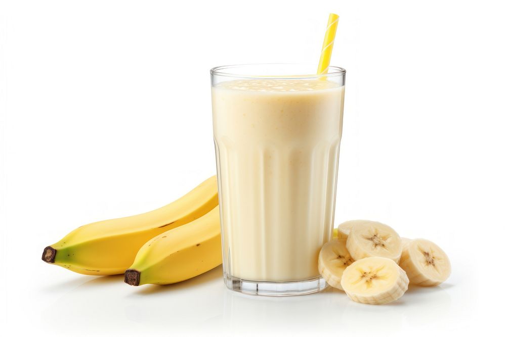 Banana smoothie drink glass plant. AI generated Image by rawpixel.
