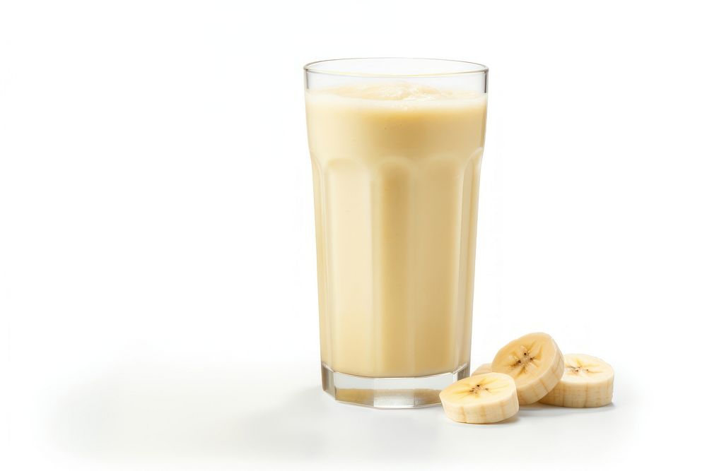Banana smoothie drink juice glass. AI generated Image by rawpixel.