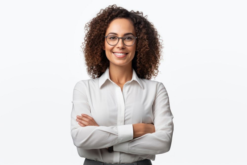 Business woman portrait standing glasses. AI generated Image by rawpixel.