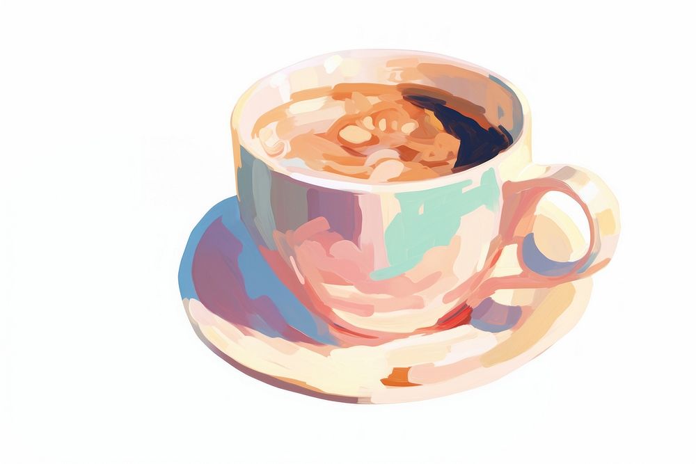Coffee cartoon saucer drink. AI generated Image by rawpixel.
