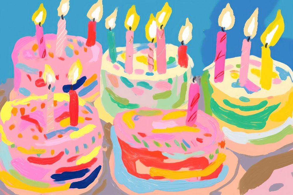 Birthday candles dessert cartoon icing. AI generated Image by rawpixel.