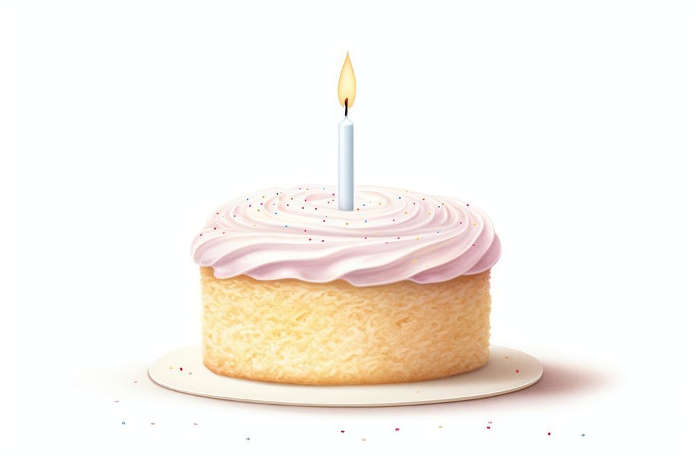 Birthday cake candle dessert cupcake. AI generated Image by rawpixel.