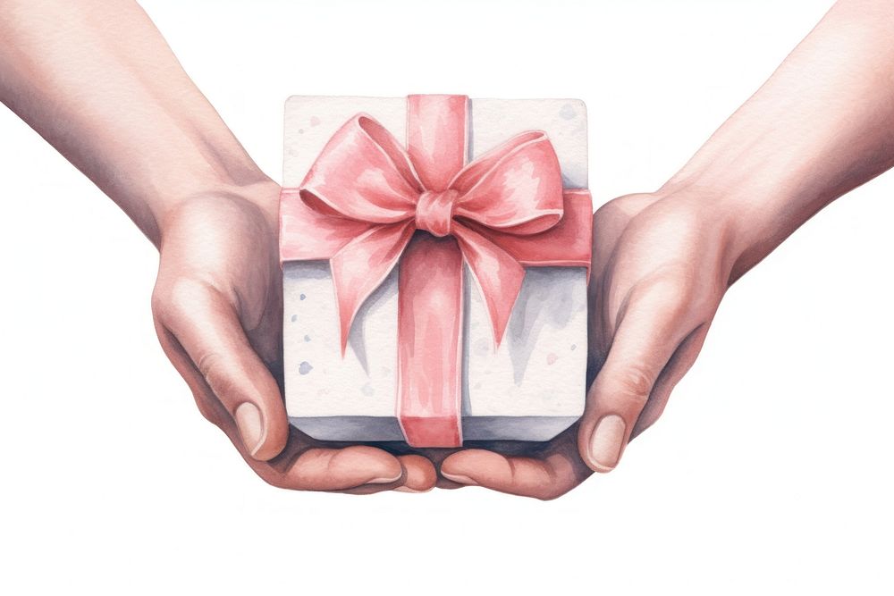 Hand holding gift white background celebration anniversary. AI generated Image by rawpixel.