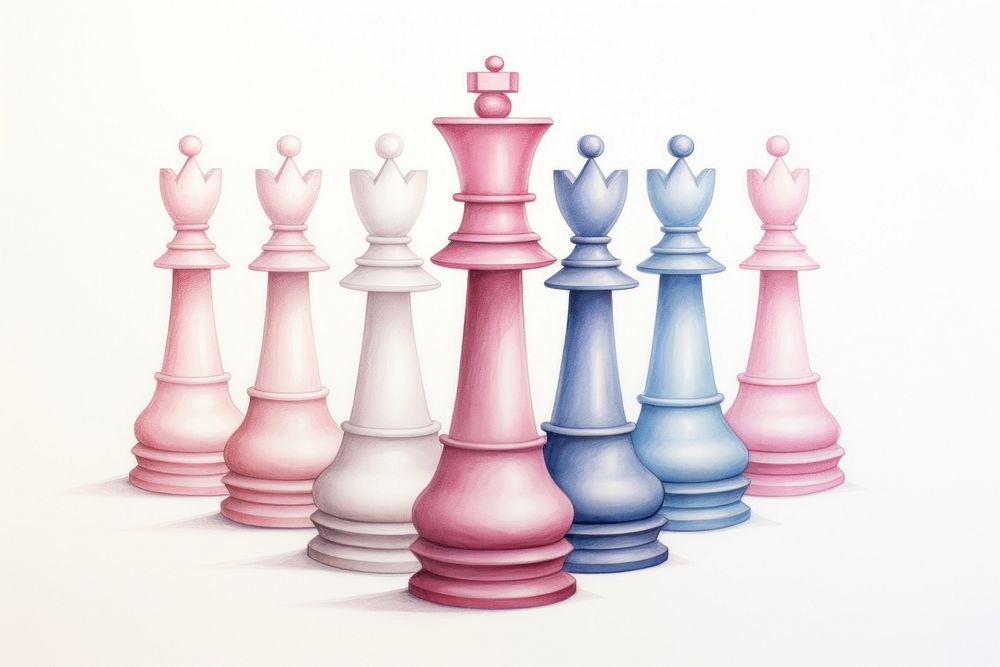Chess chess game white background. AI generated Image by rawpixel.