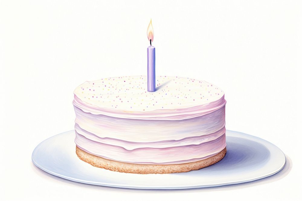 Birthday cake candle dessert icing. AI generated Image by rawpixel.