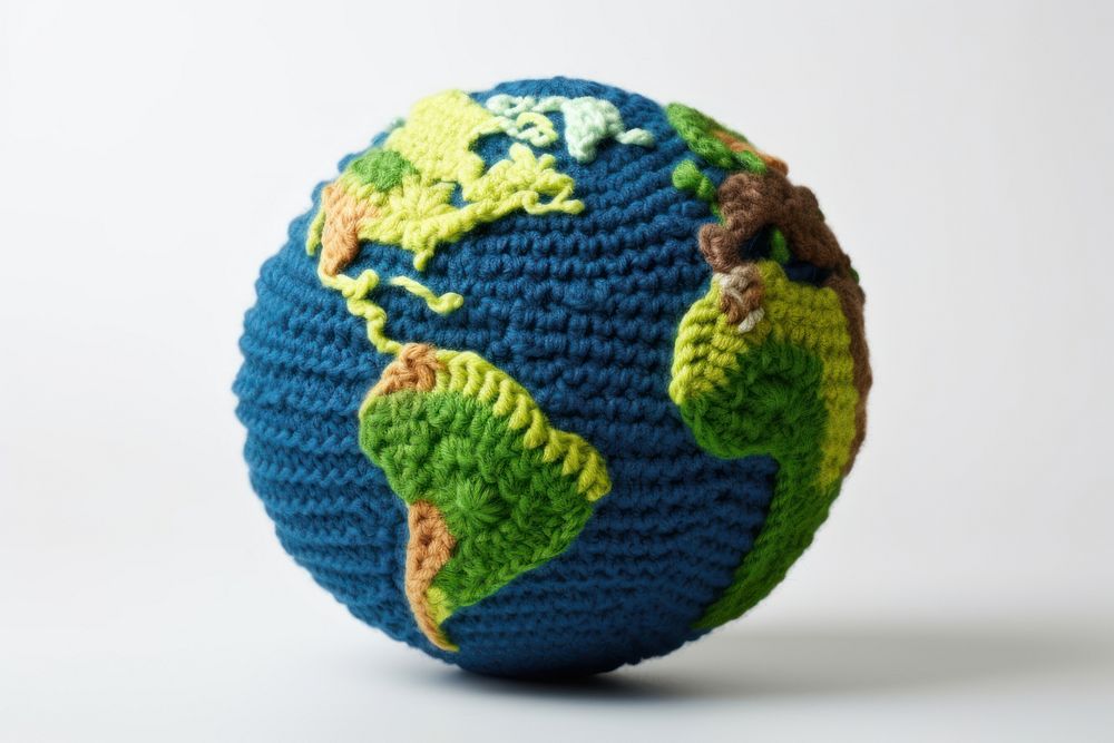 World crochet sphere planet. AI generated Image by rawpixel.