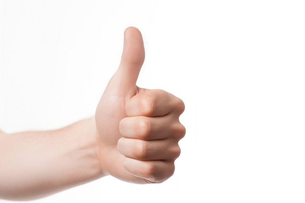 Thumbs up sign hand showing finger. AI generated Image by rawpixel.