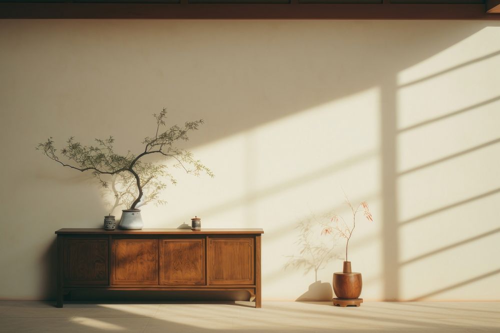 Chinese architecture furniture sideboard. AI generated Image by rawpixel.