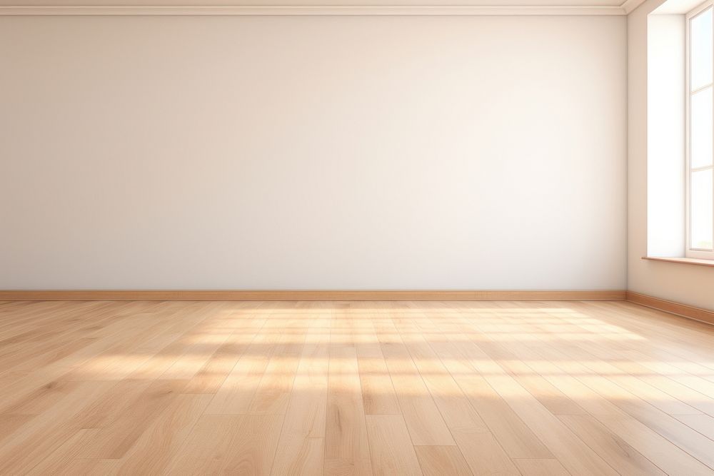 Clean minimal empty room flooring shadow wood. AI generated Image by rawpixel.
