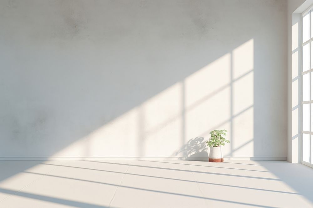 Clean minimal empty room architecture building window. AI generated Image by rawpixel.