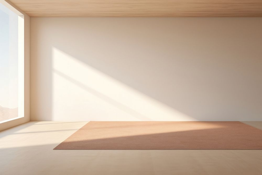 Clean minimal empty room shadow wood architecture. AI generated Image by rawpixel.