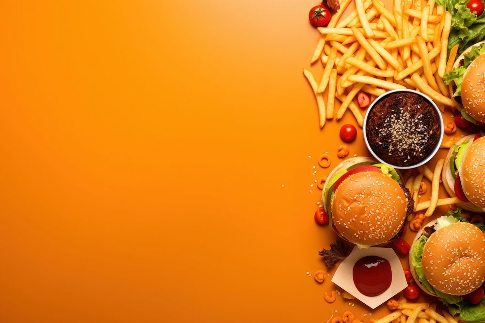 Fast food hamburger vegetable condiment. AI generated Image by rawpixel.