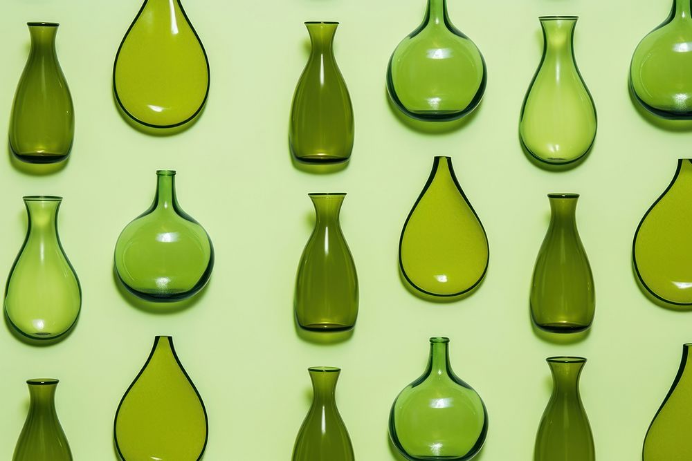 Green glass pattern bottle. AI generated Image by rawpixel.