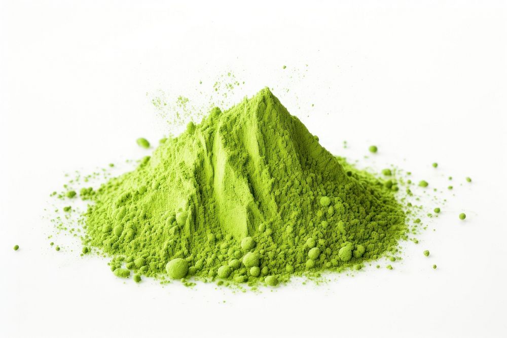 Green powder white background ingredient freshness. AI generated Image by rawpixel.