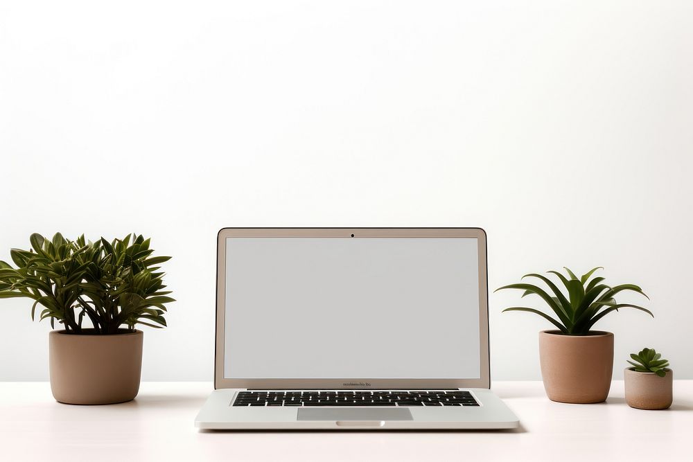 Laptop mockups furniture computer table. | Free Photo - rawpixel