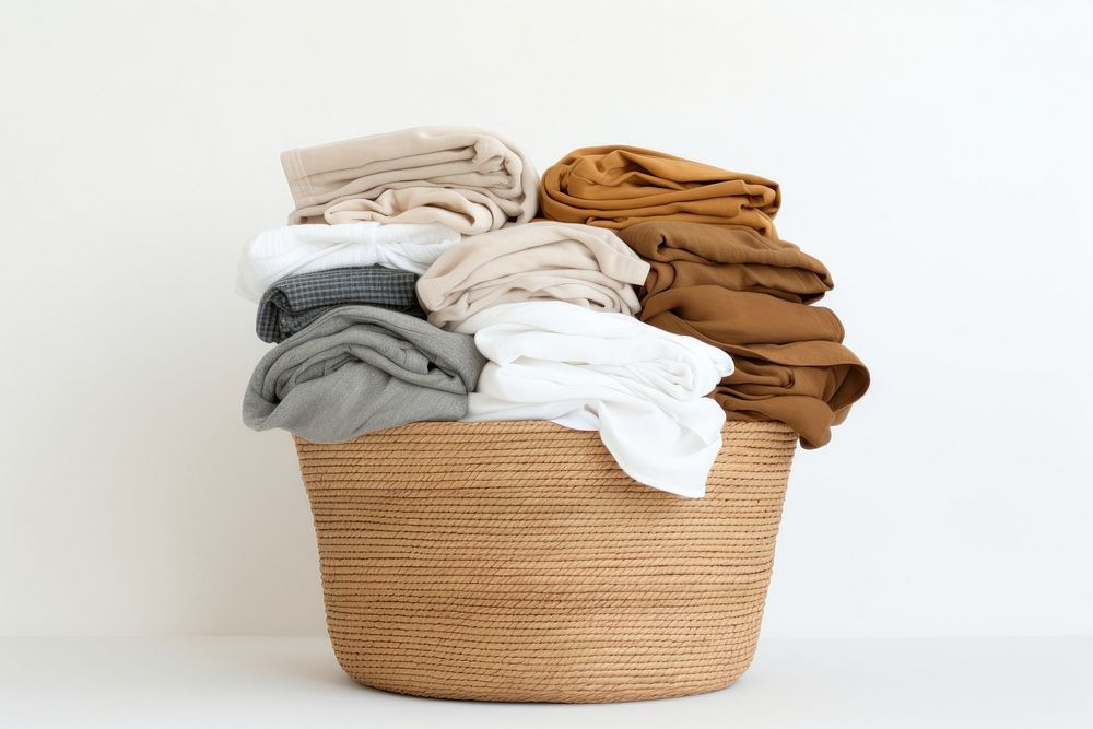 Laundry basket laundry white background container. AI generated Image by rawpixel.